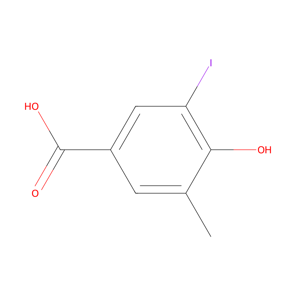4-Hydroxy-3-iodo-5-methylbenzoic acid molecular structure, CAS 1195666-68-2