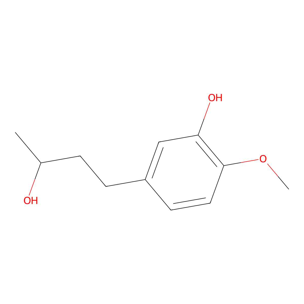 5-(3-Hydroxybutyl)-2-methoxyphenol molecular structure, CAS 1195668-53-1