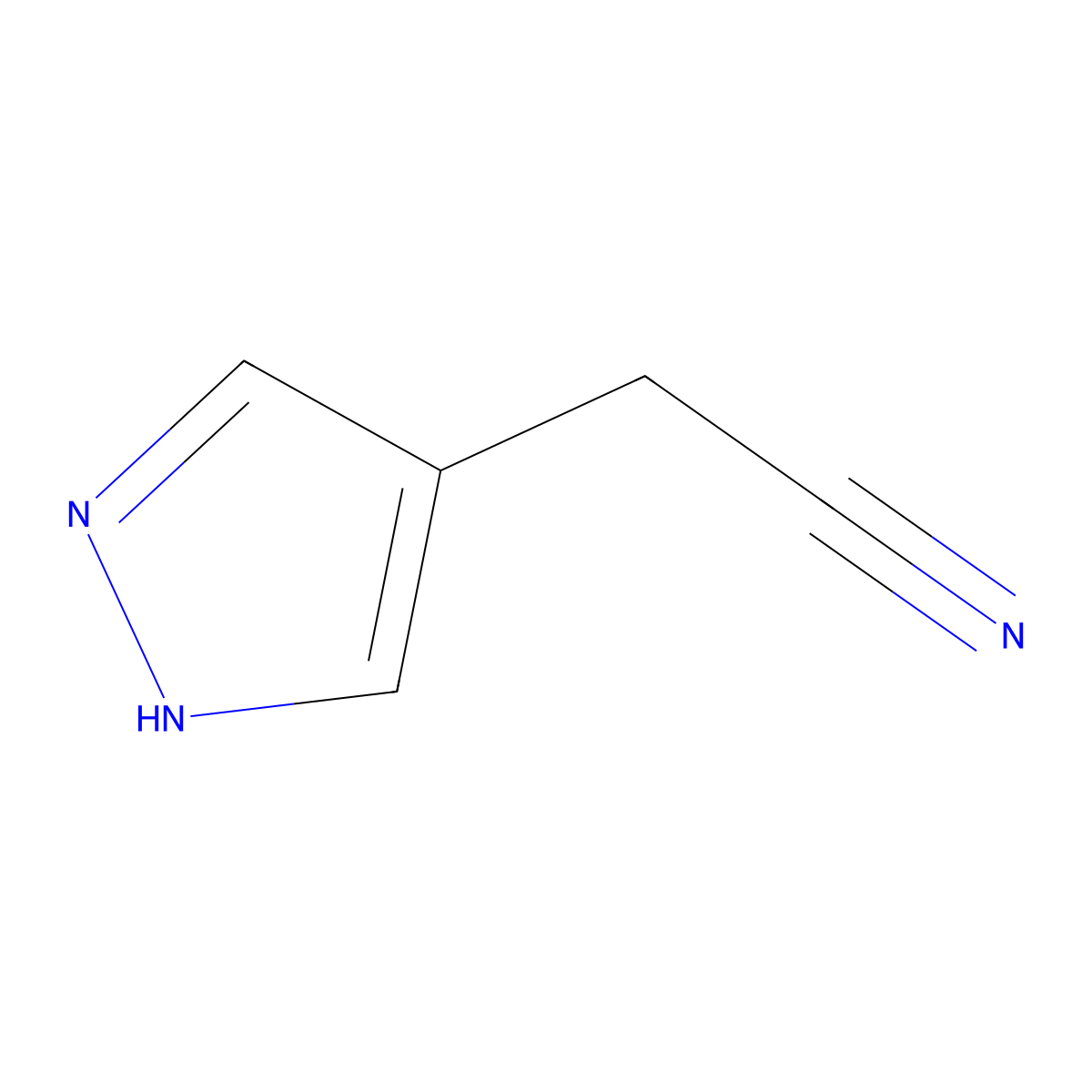 2-(1H-pyrazol-4-yl)acetonitrile molecular structure, CAS 1195672-98-0