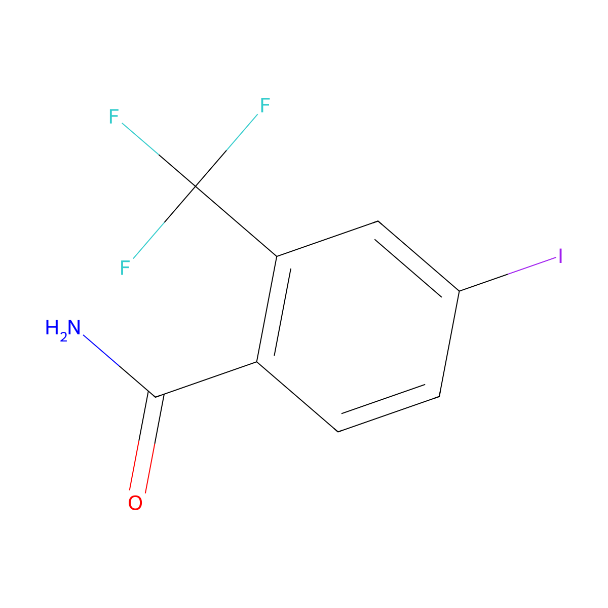 4-Iodo-2-(trifluoromethyl)benzamide molecular structure, CAS 1195677-97-4