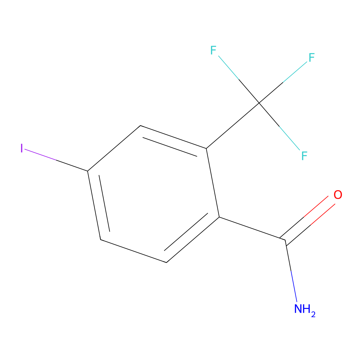 4-Iodo-2-(trifluoromethyl)benzamide molecular structure, CAS 1195677-97-4
