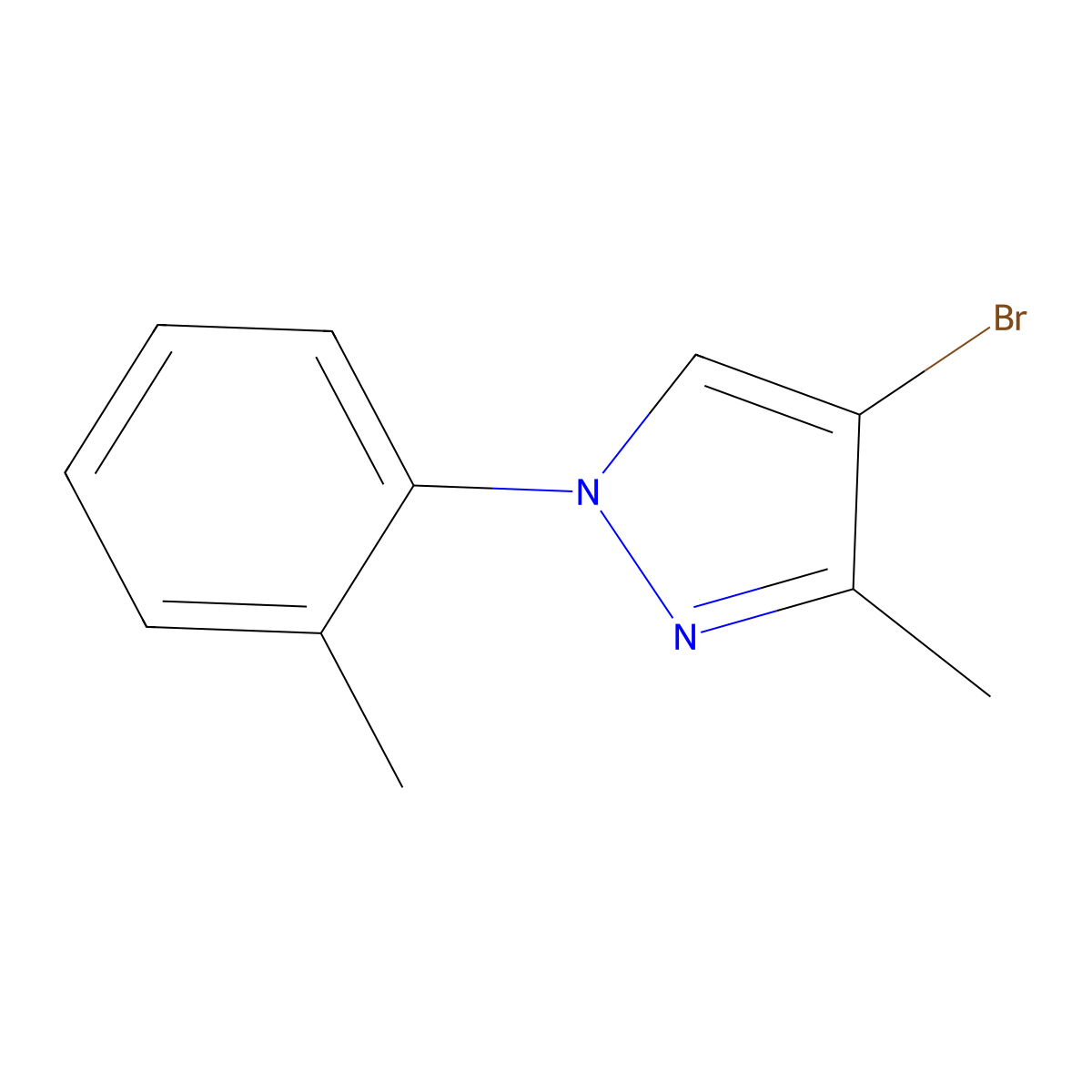 4-bromo-3-methyl-1-(o-tolyl)-1H-pyrazole molecular structure, CAS 1195682-90-6