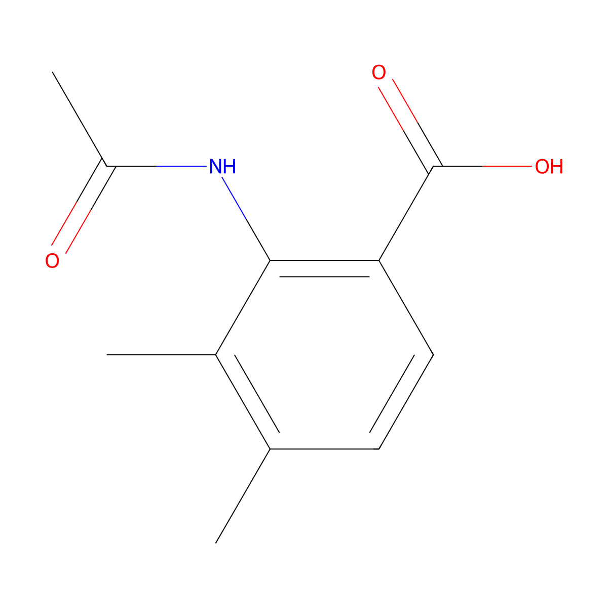 2-Acetamido-3,4-dimethylbenzoic acid molecular structure, CAS 1195684-66-2