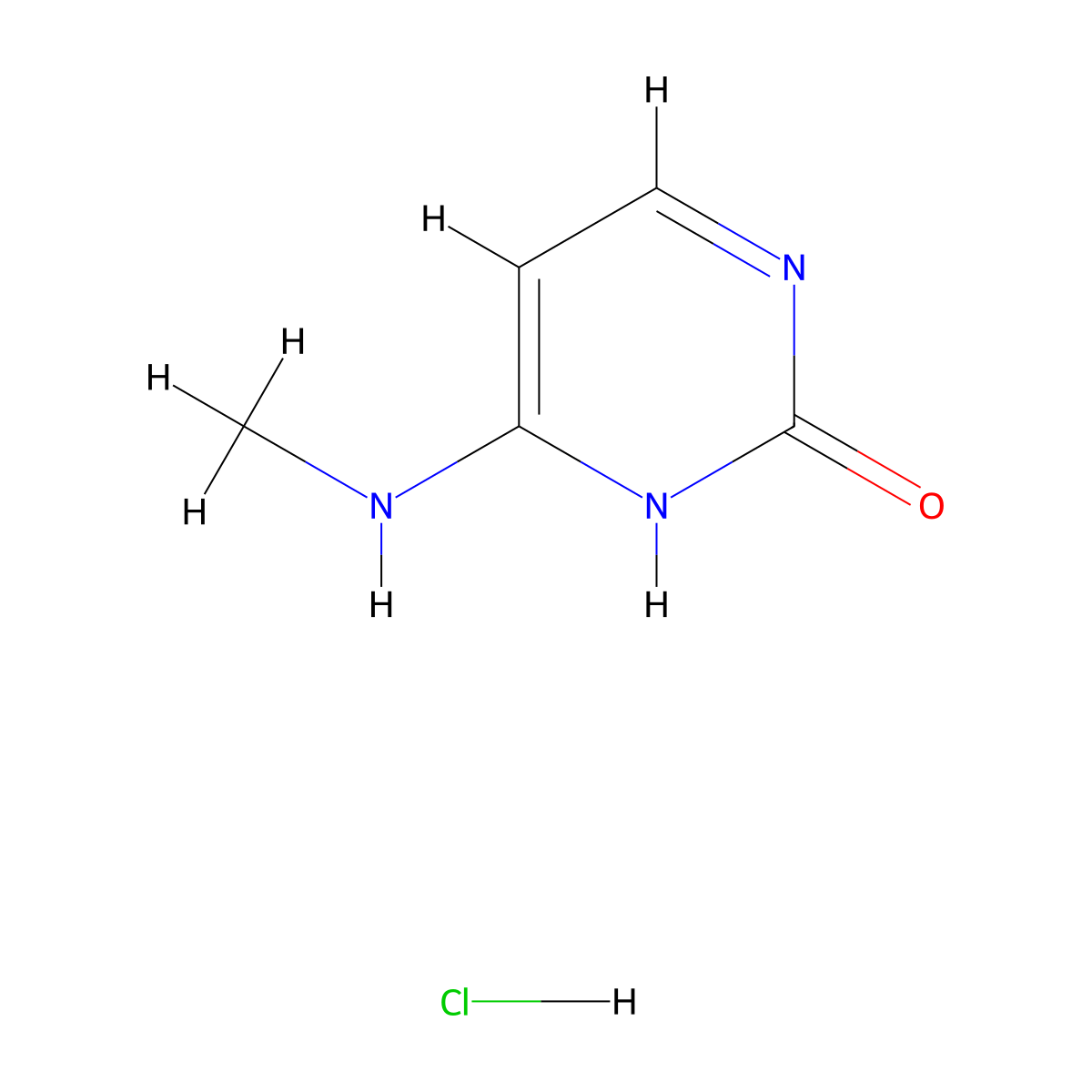 4-(Methylamino)-1,2-dihydropyrimidin-2-one hydrochloride molecular structure, CAS 1195687-26-3