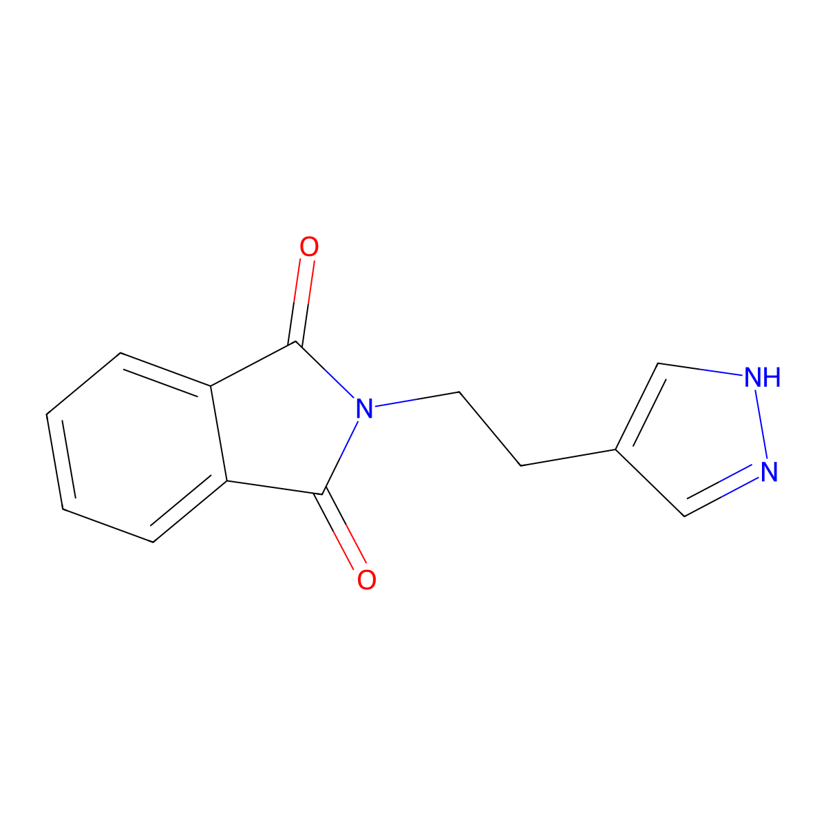 2-[2-(1H-pyrazol-4-yl)ethyl]-1H-isoindole-1,3(2H)-dione molecular structure, CAS 1195687-62-7