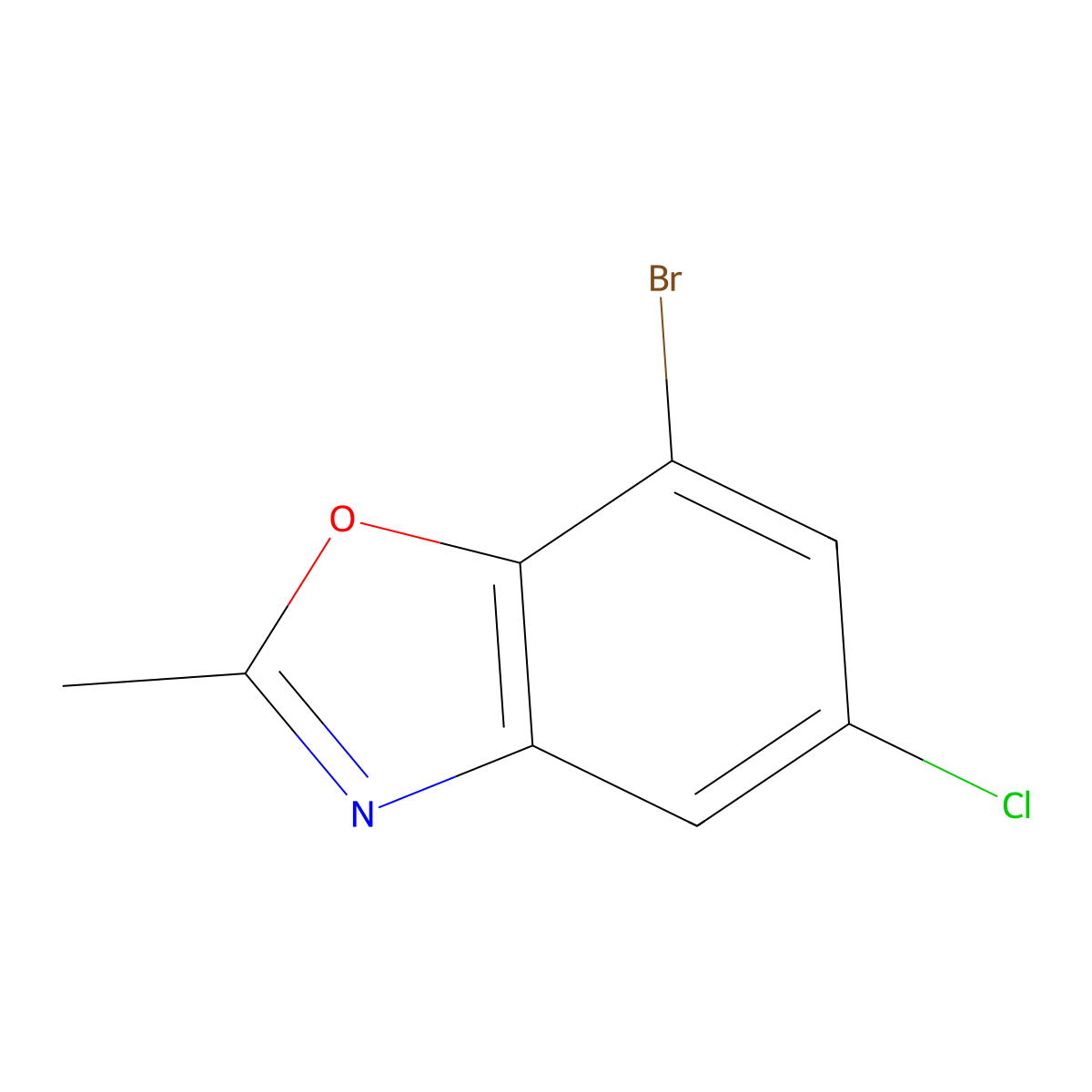 7-Bromo-5-chloro-2-methyl-1,3-benzoxazole molecular structure, CAS 1195693-72-1