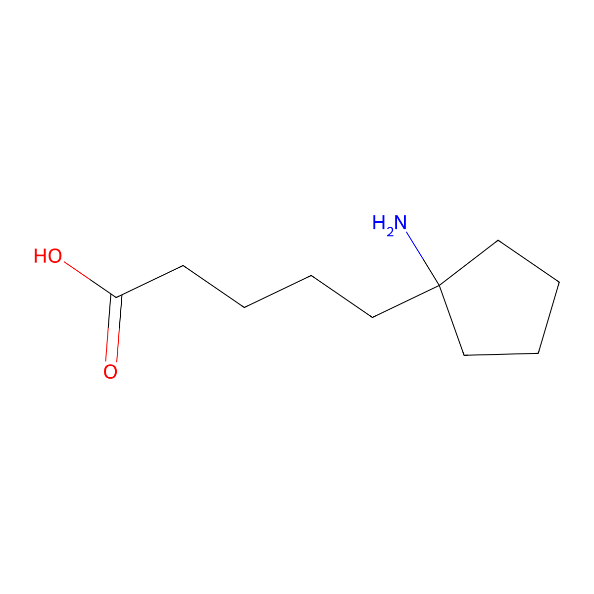 5-(1-Aminocyclopentyl)pentanoic acid molecular structure, CAS 1195708-63-4