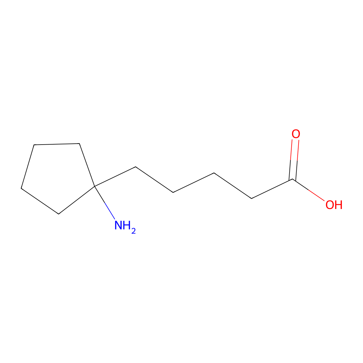 5-(1-Aminocyclopentyl)pentanoic acid molecular structure, CAS 1195708-63-4