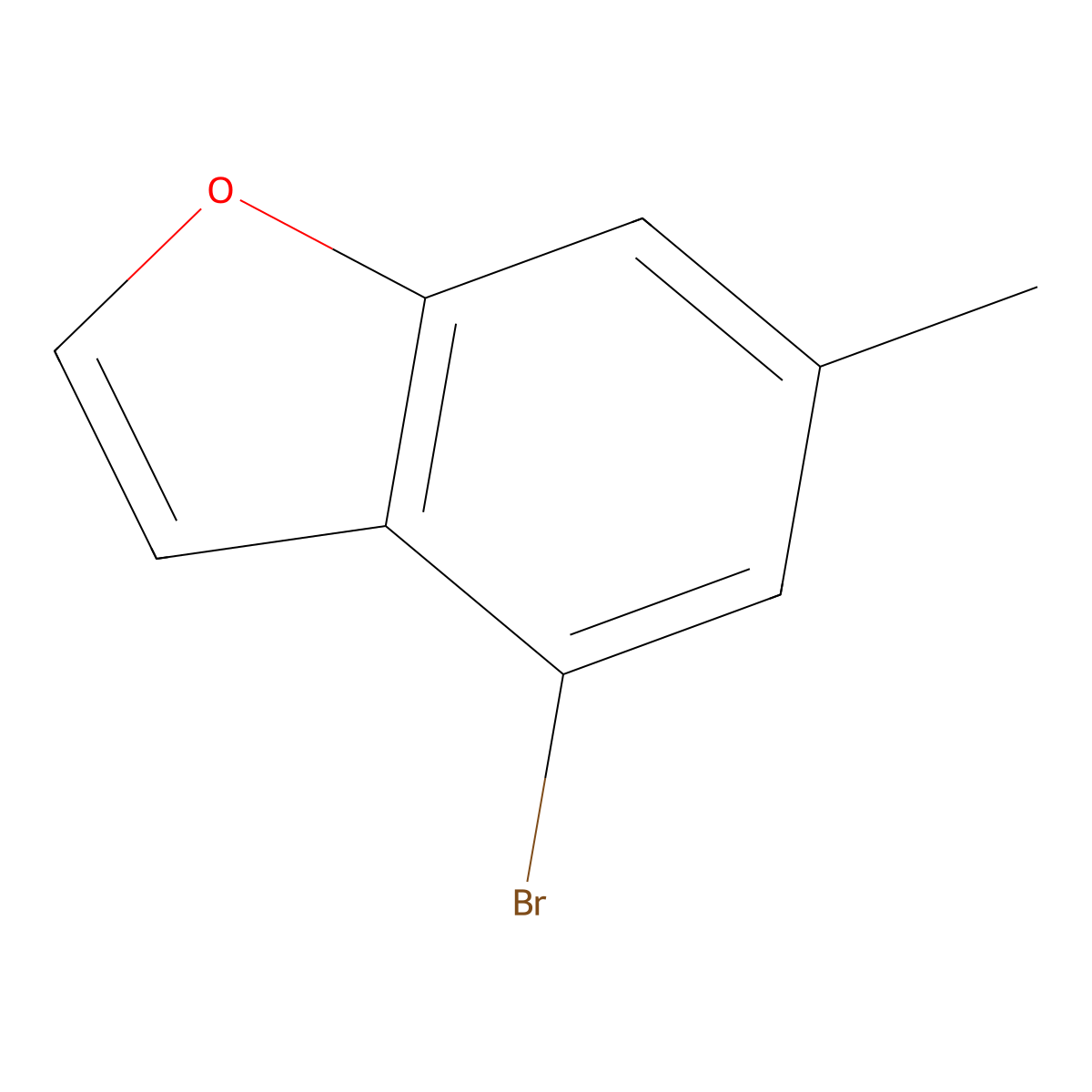 4-Bromo-6-methyl-1-benzofuran molecular structure, CAS 1195715-16-2