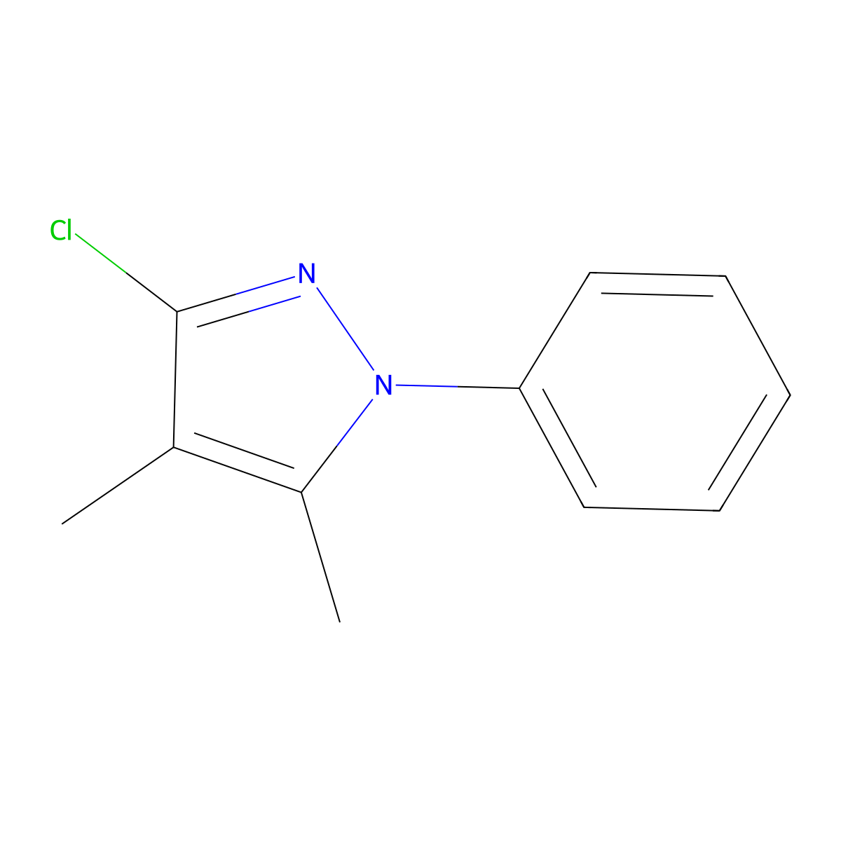 3-Chloro-4,5-dimethyl-1-phenyl-1H-pyrazole molecular structure, CAS 1195719-08-4