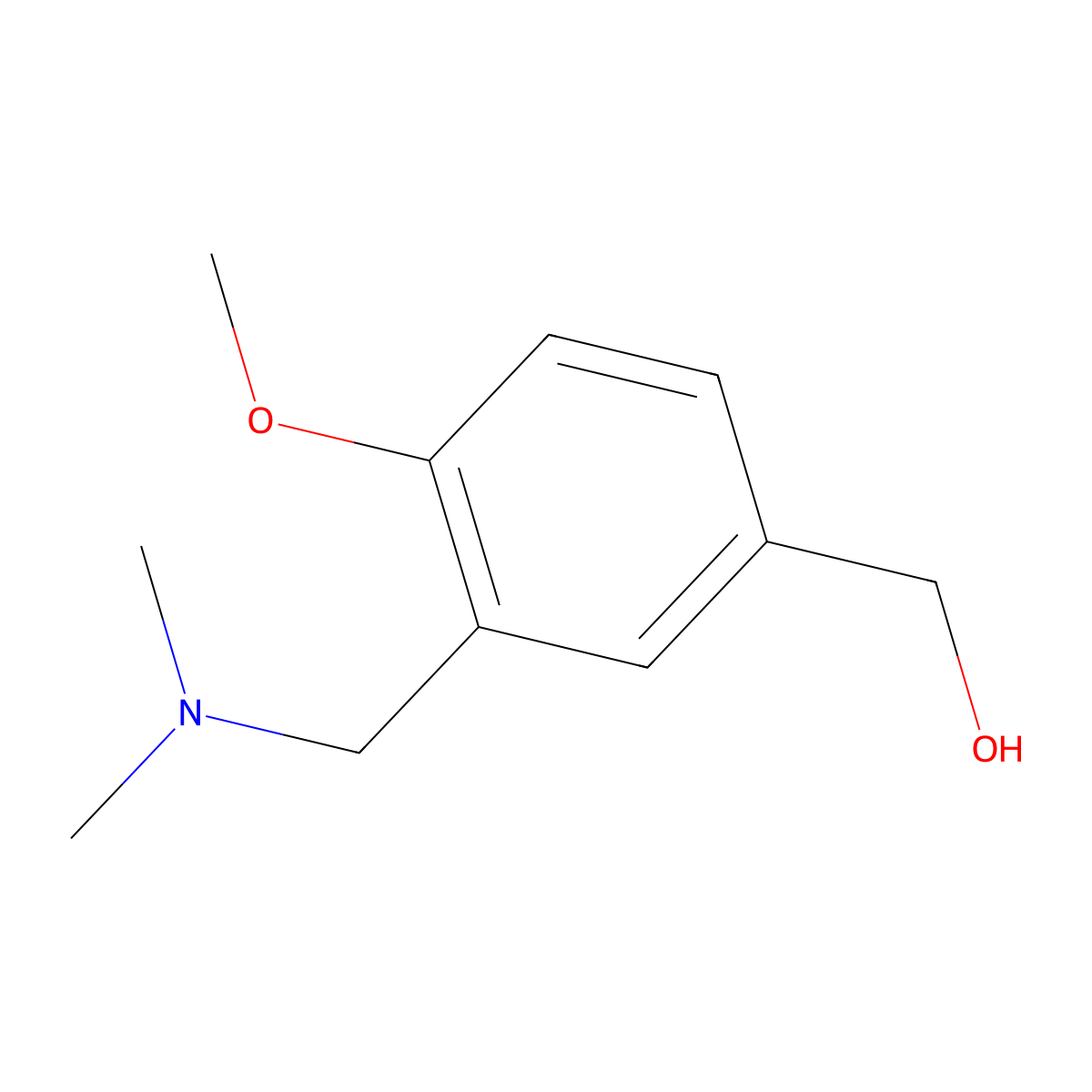 (3-((Dimethylamino)methyl)-4-methoxyphenyl)methanol molecular structure, CAS 1195719-11-9