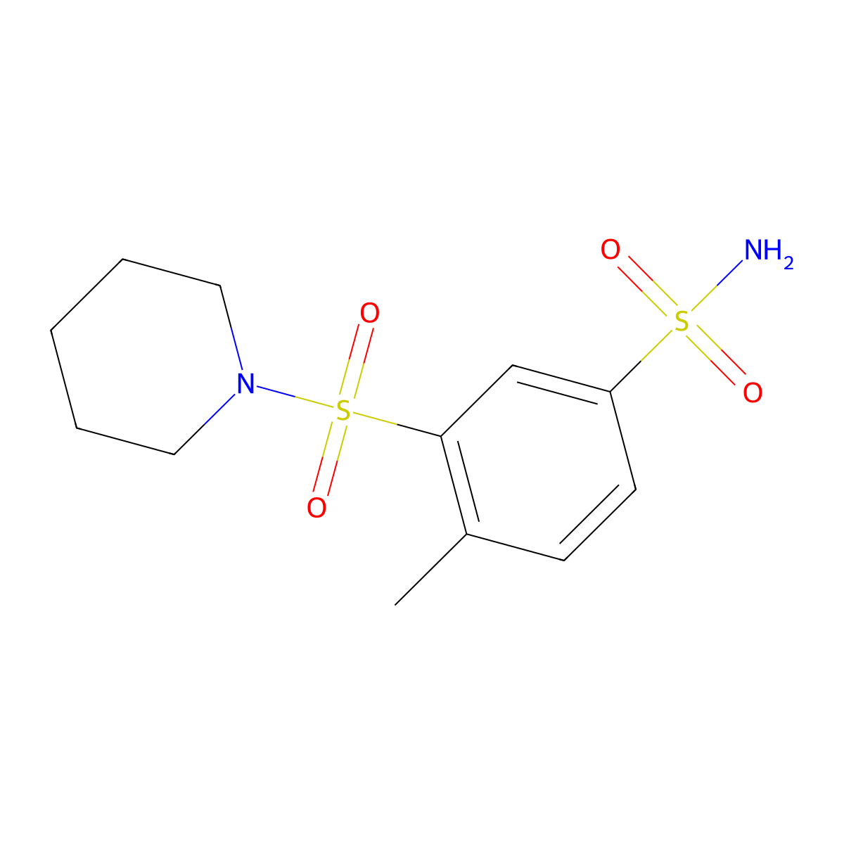 4-Methyl-3-(piperidine-1-sulfonyl)benzene-1-sulfonamide molecular structure, CAS 1195721-02-8