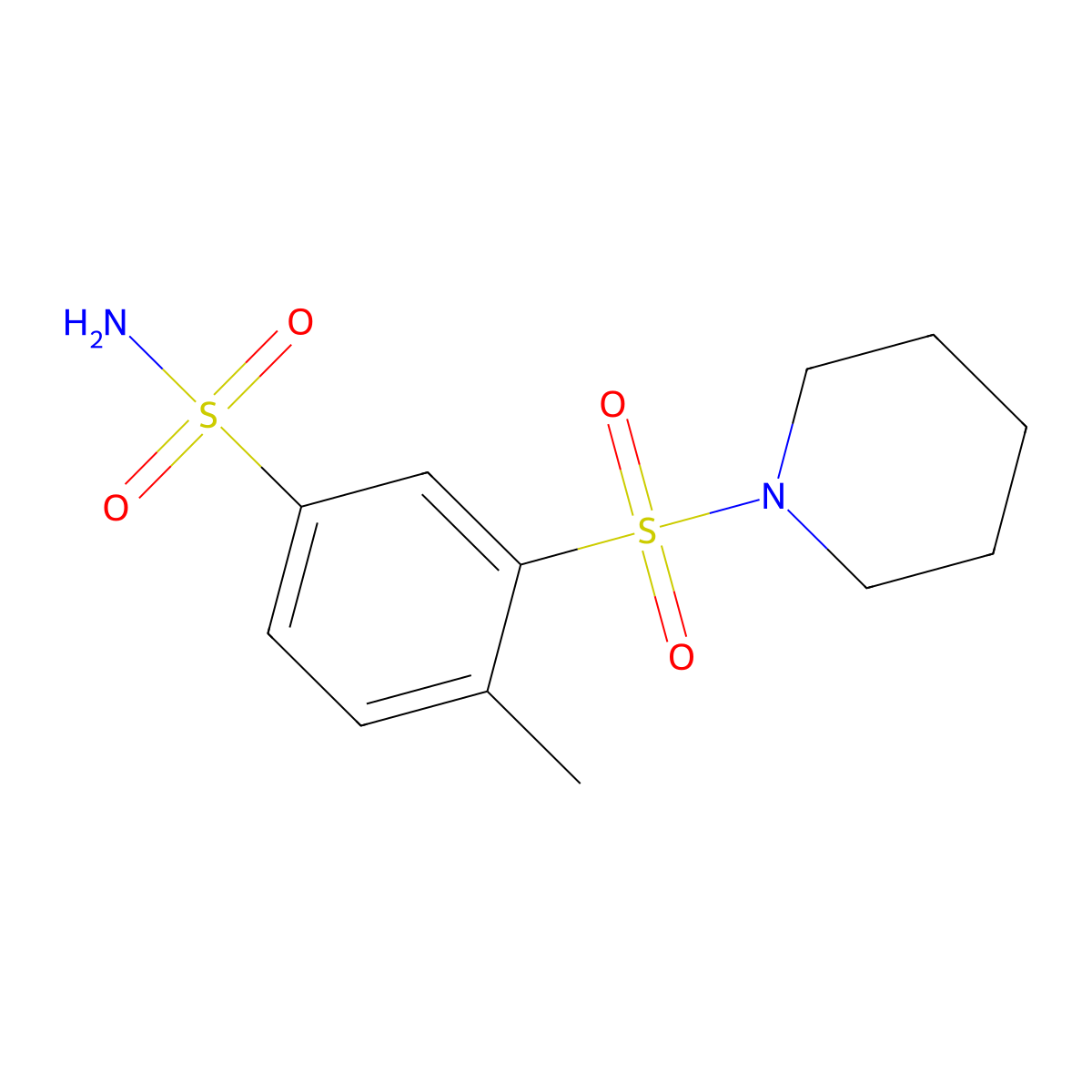 4-Methyl-3-(piperidine-1-sulfonyl)benzene-1-sulfonamide molecular structure, CAS 1195721-02-8