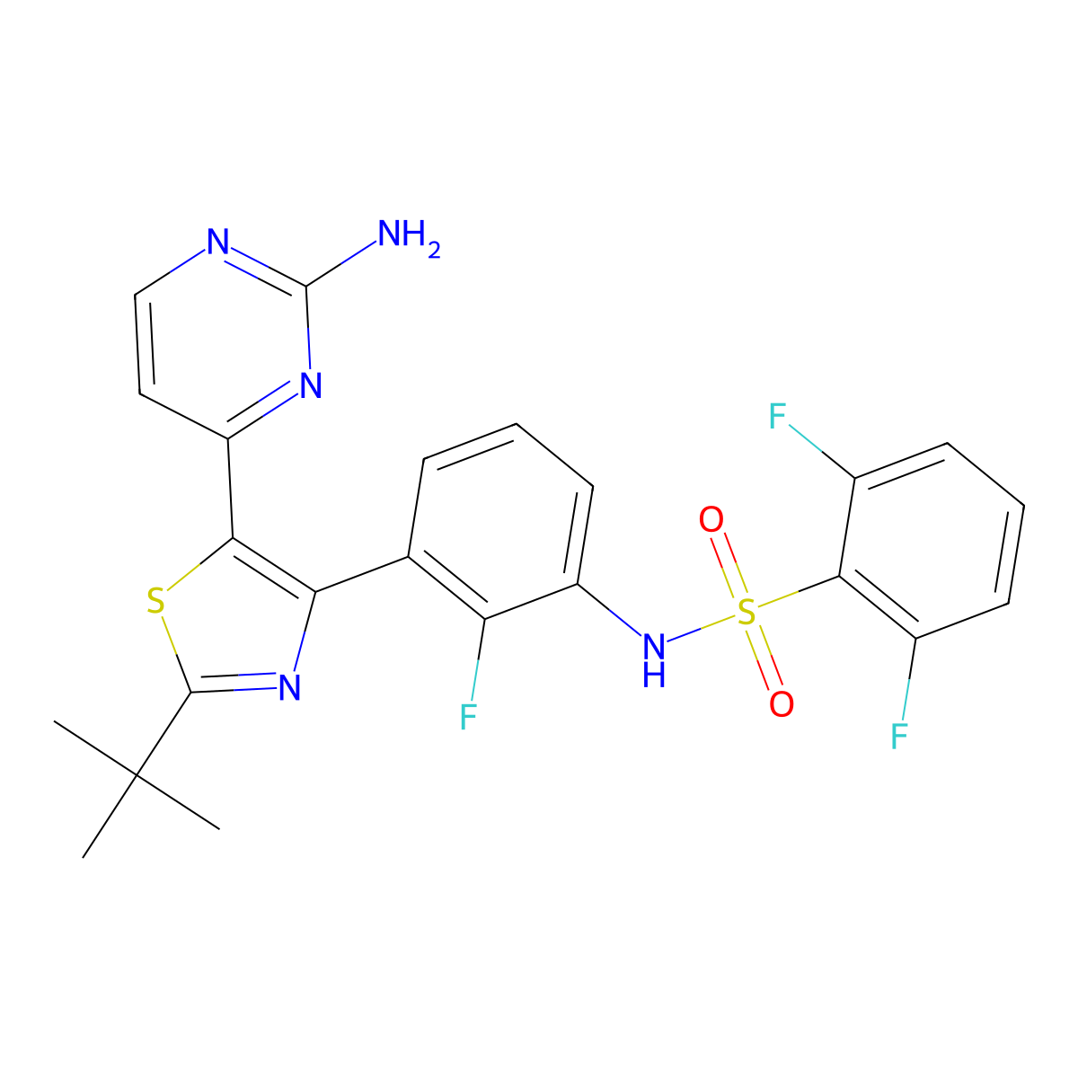 Dabrafenib molecular structure, CAS 1195765-45-7
