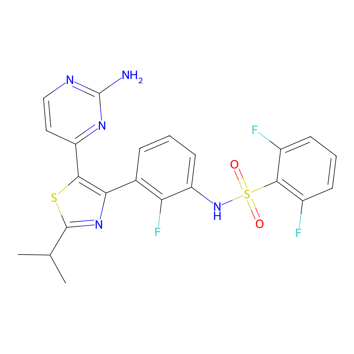Desmethyl dabrafenib molecular structure, CAS 1195765-47-9