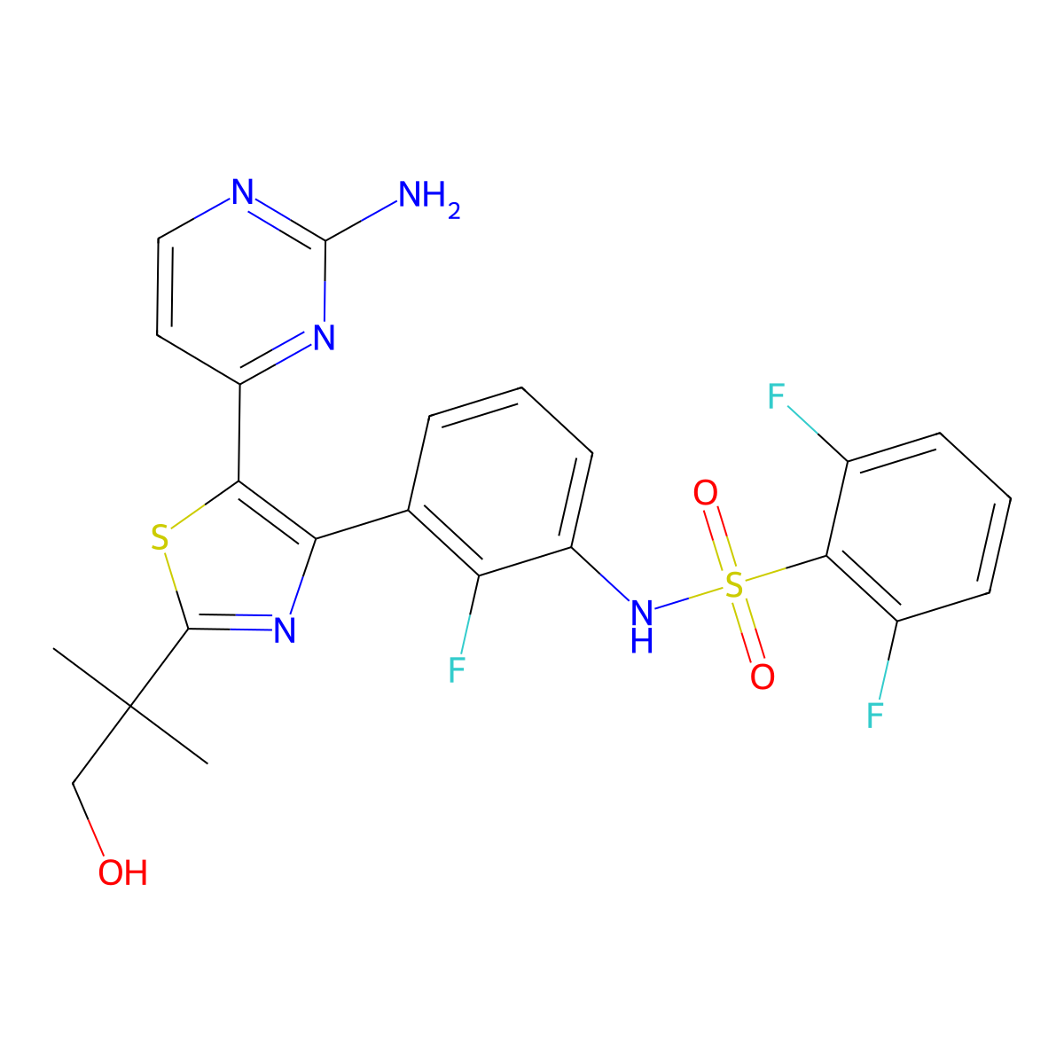 Hydroxy dabrafenib molecular structure, CAS 1195767-77-1