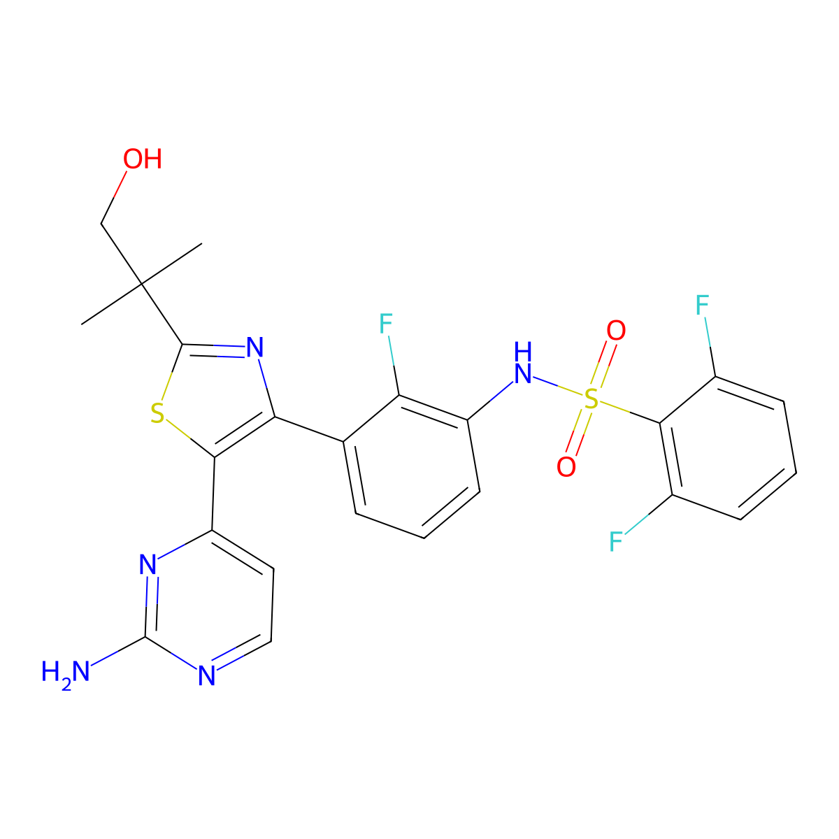 Hydroxy dabrafenib molecular structure, CAS 1195767-77-1