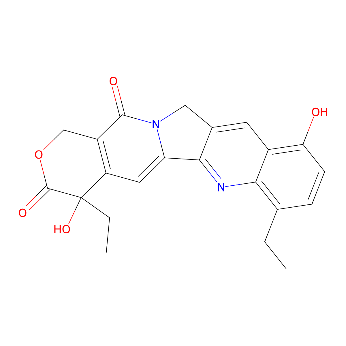 12-Ethyl-9-hydroxycamptothecin molecular structure, CAS 119577-28-5