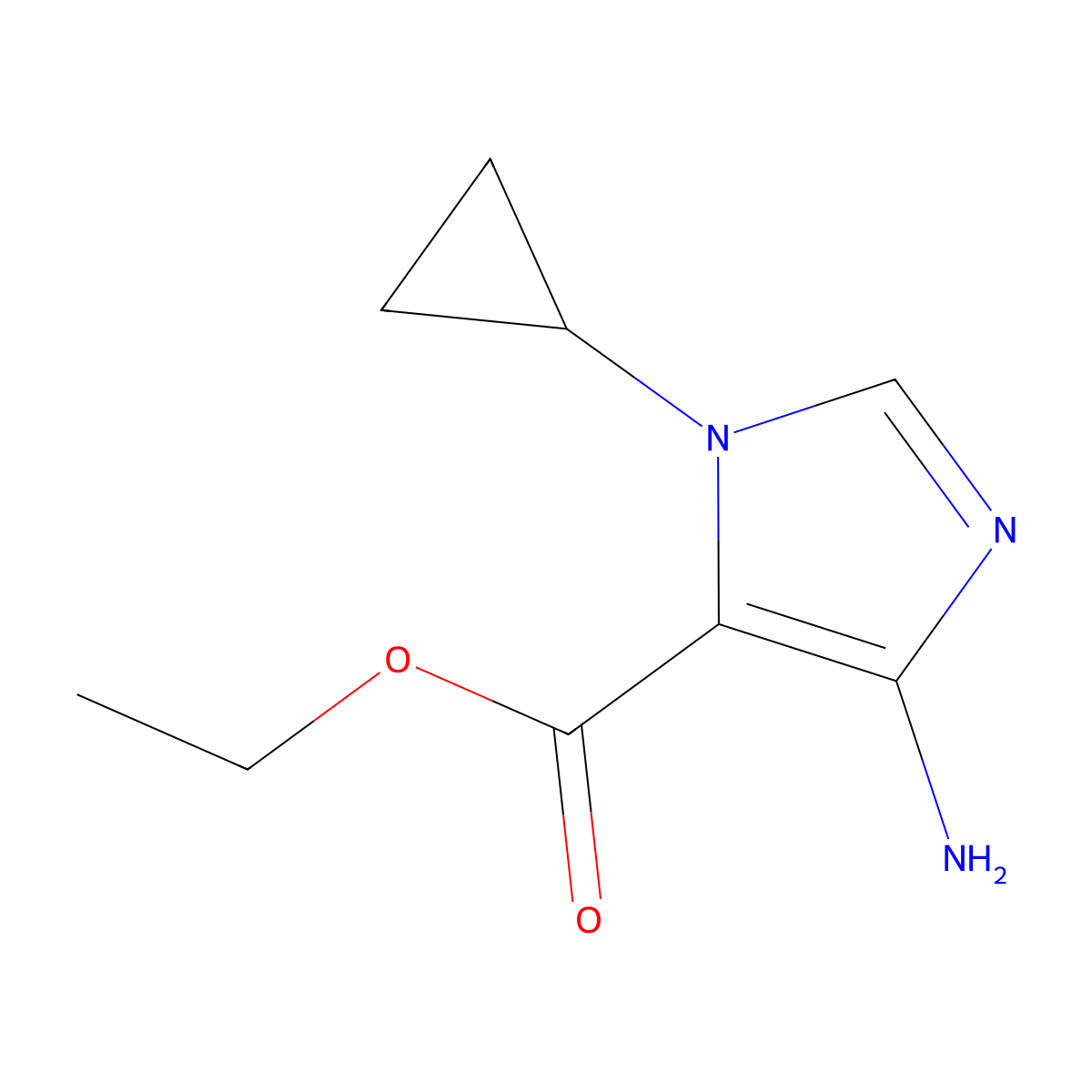 ethyl 4-amino-1-cyclopropyl-1H-imidazole-5-carboxylate molecular structure, CAS 1195782-03-6