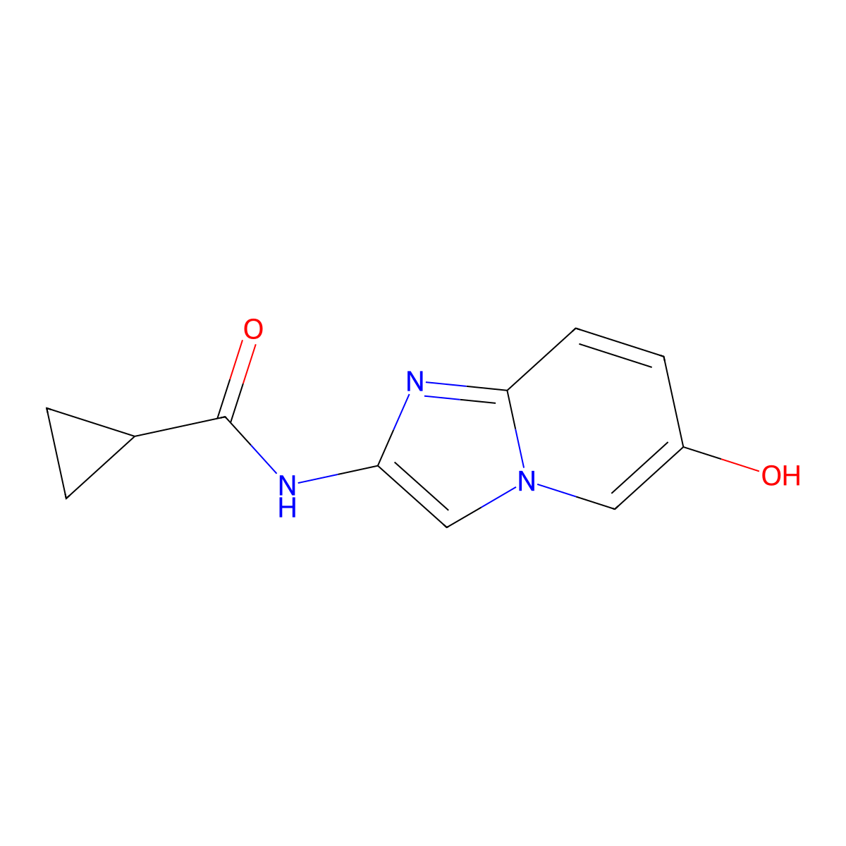 N-(6-Hydroxyimidazo[1,2-A]pyridin-2-YL)cyclopropanecarboxamide molecular structure, CAS 1195782-21-8