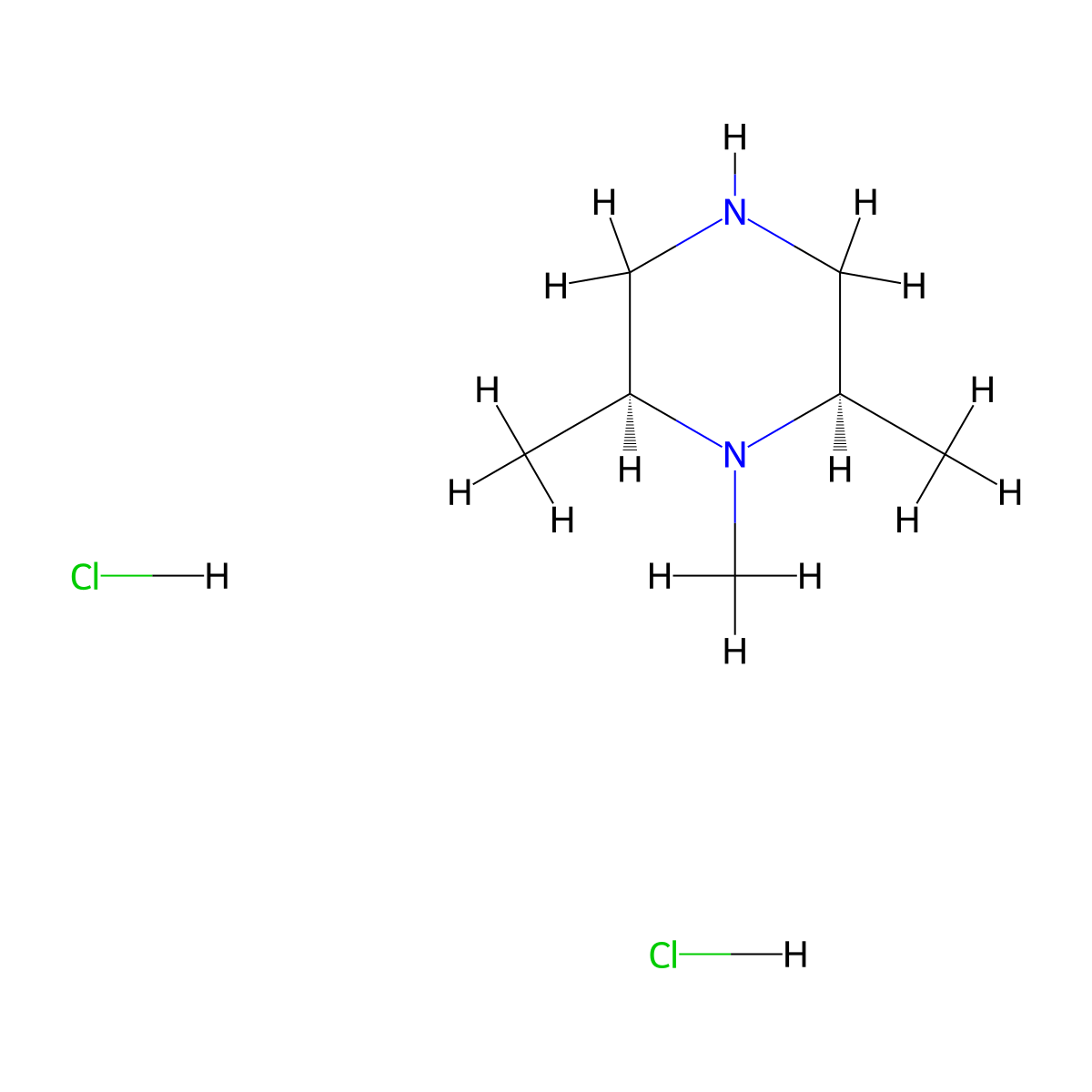 (2r,6s)-Rel-1,2,6-trimethylpiperazine dihydrochloride molecular structure, CAS 1195782-28-5
