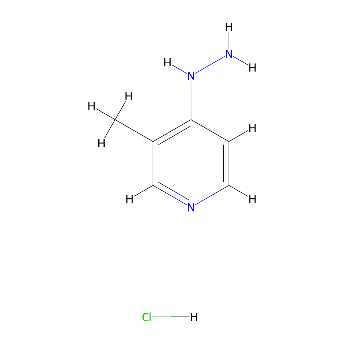 4-Hydrazino-3-methylpyridine hydrochloride molecular structure, CAS 1195782-30-9