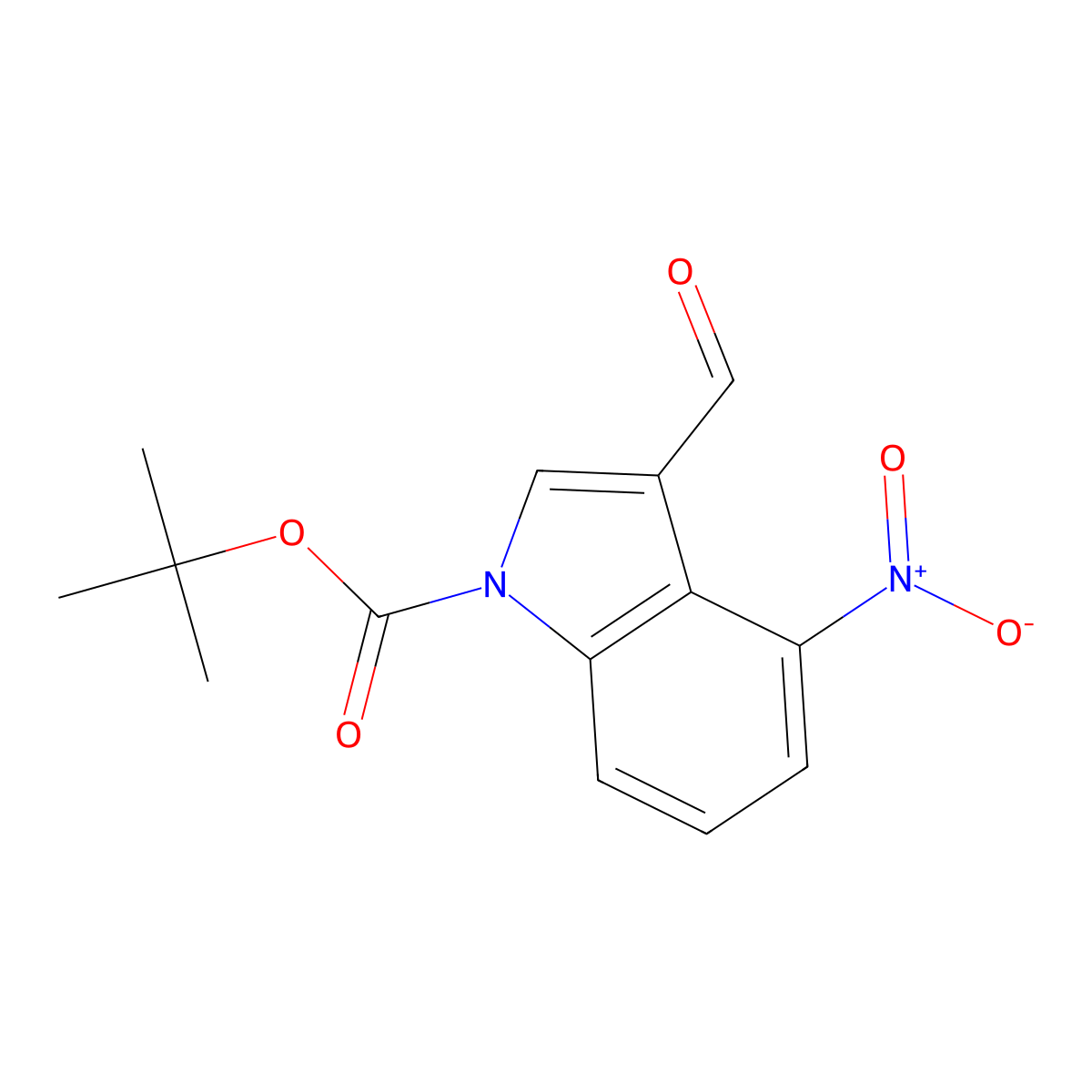 tert-Butyl 3-formyl-4-nitro-1H-indole-1-carboxylate molecular structure, CAS 1195785-11-5