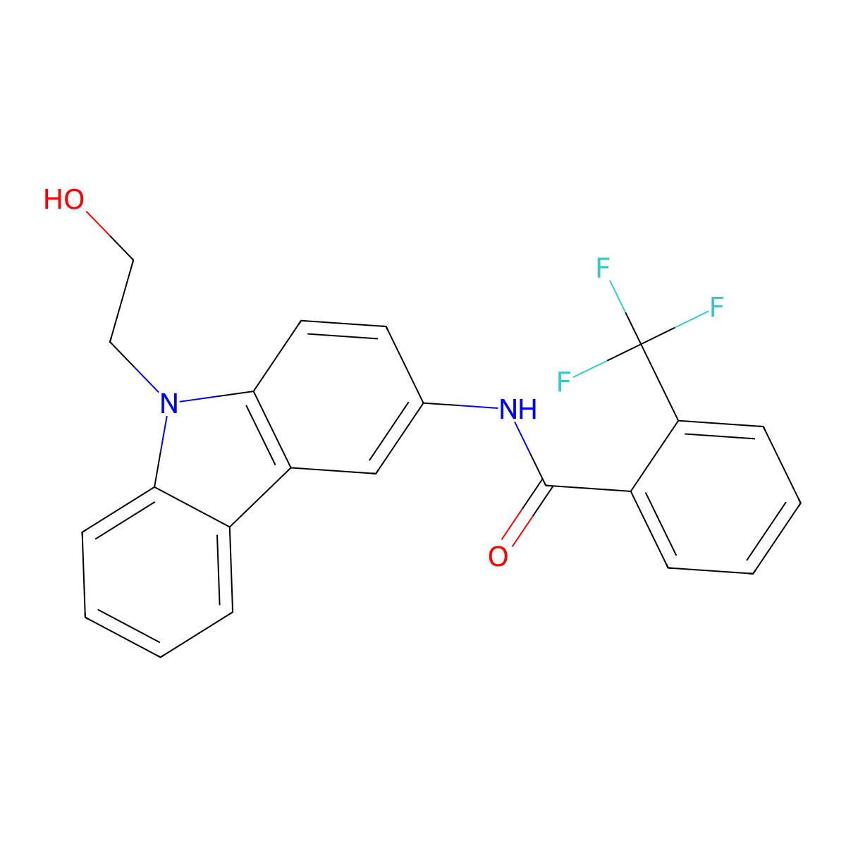 n-[9-(2-Hydroxyethyl)-9h-carbazol-3-yl]-2-(trifluoromethyl)benzamide molecular structure, CAS 1195786-61-8