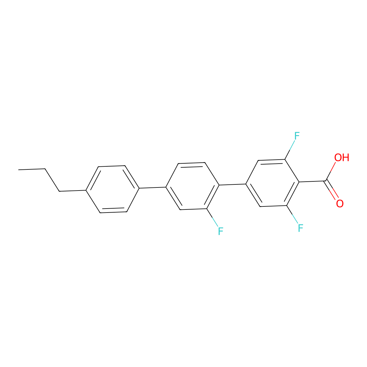 2',3,5-Trifluoro-4''-propyl-[1,1':4',1''-terphenyl]-4-carboxylic acid molecular structure, CAS 1195821-09-0
