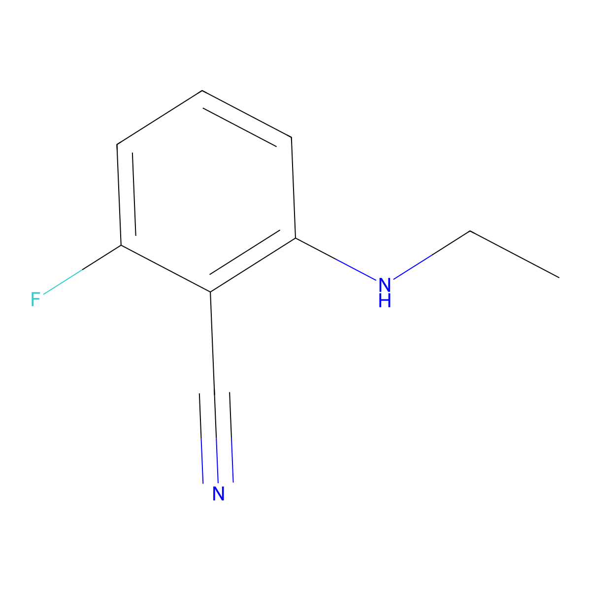 2-(Ethylamino)-6-fluorobenzonitrile molecular structure, CAS 119584-72-4