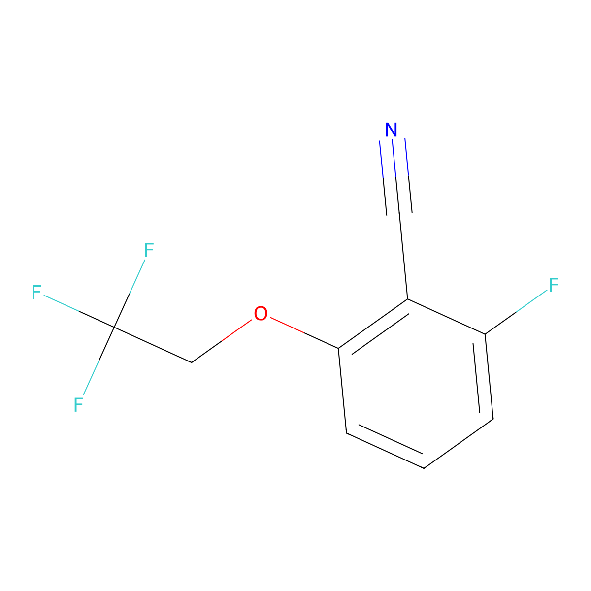 2-Fluoro-6-(2,2,2-trifluoroethoxy)benzonitrile molecular structure, CAS 119584-74-6