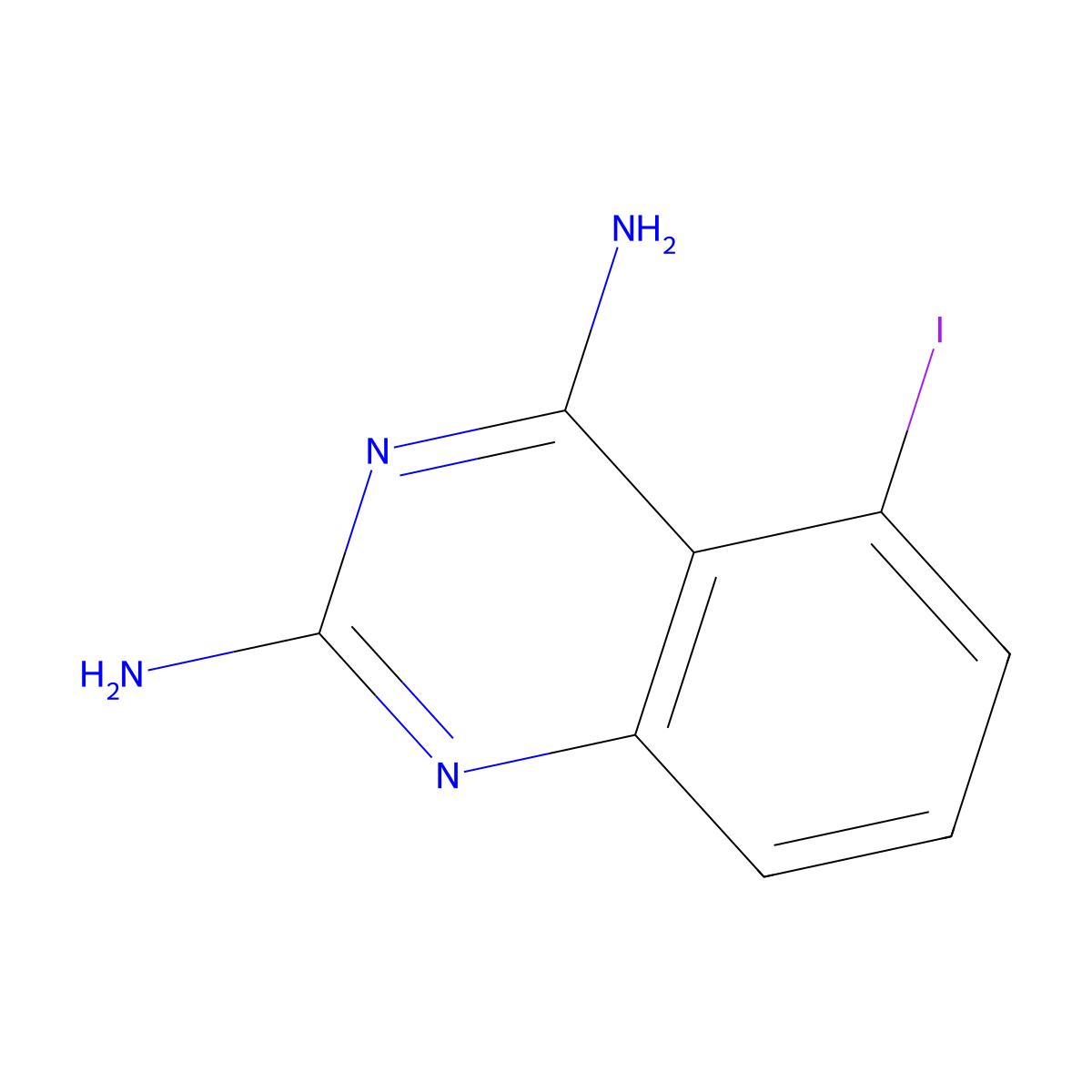 2,4-Quinazolinediamine, 5-iodo- molecular structure, CAS 119584-76-8