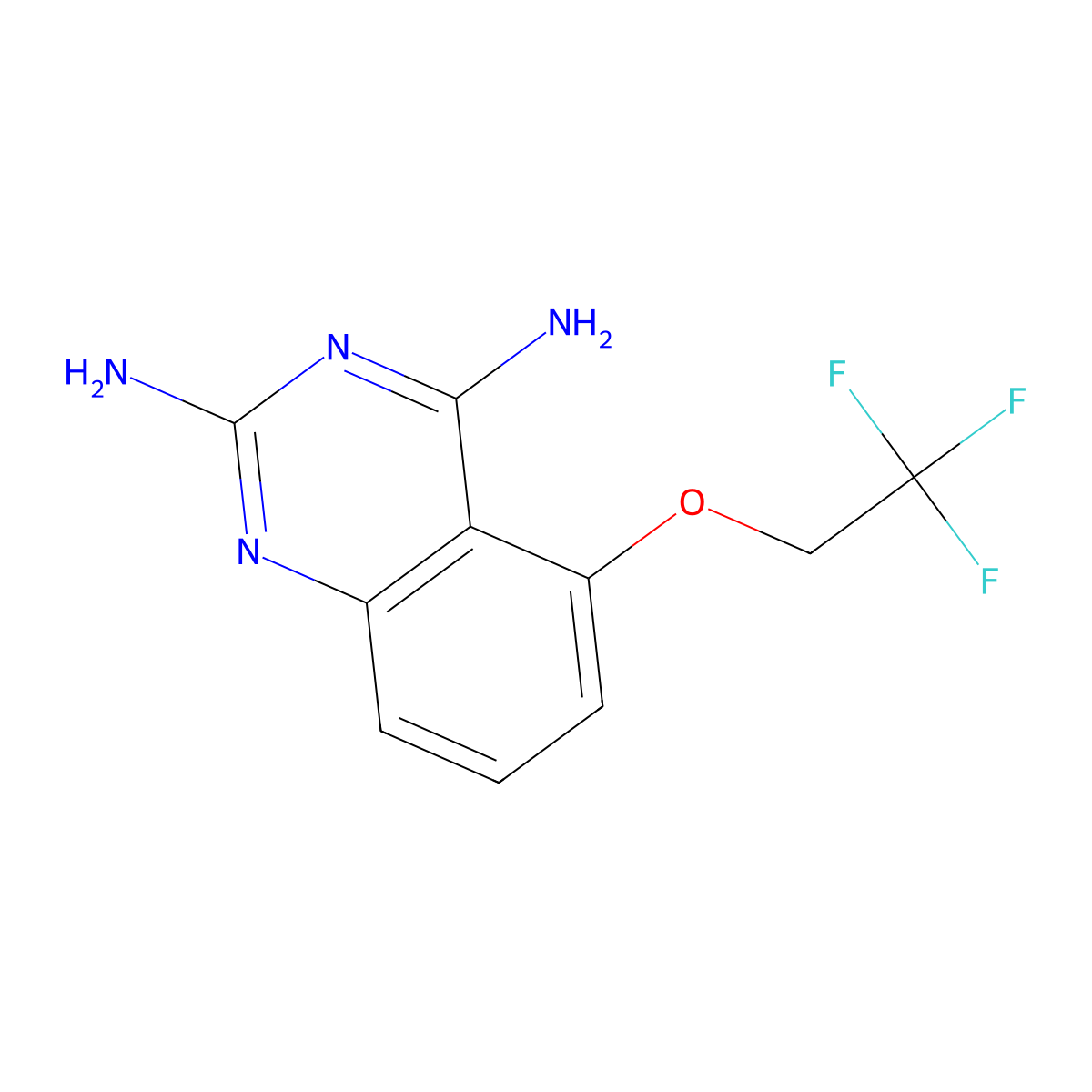 5-(2,2,2-Trifluoroethoxy)quinazoline-2,4-diamine molecular structure, CAS 119584-82-6