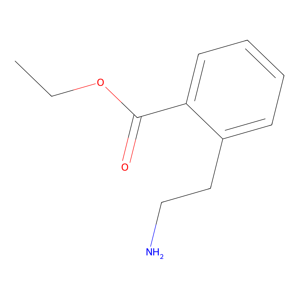 Ethyl 2-(2-aminoethyl)benzoate molecular structure, CAS 1195859-75-6