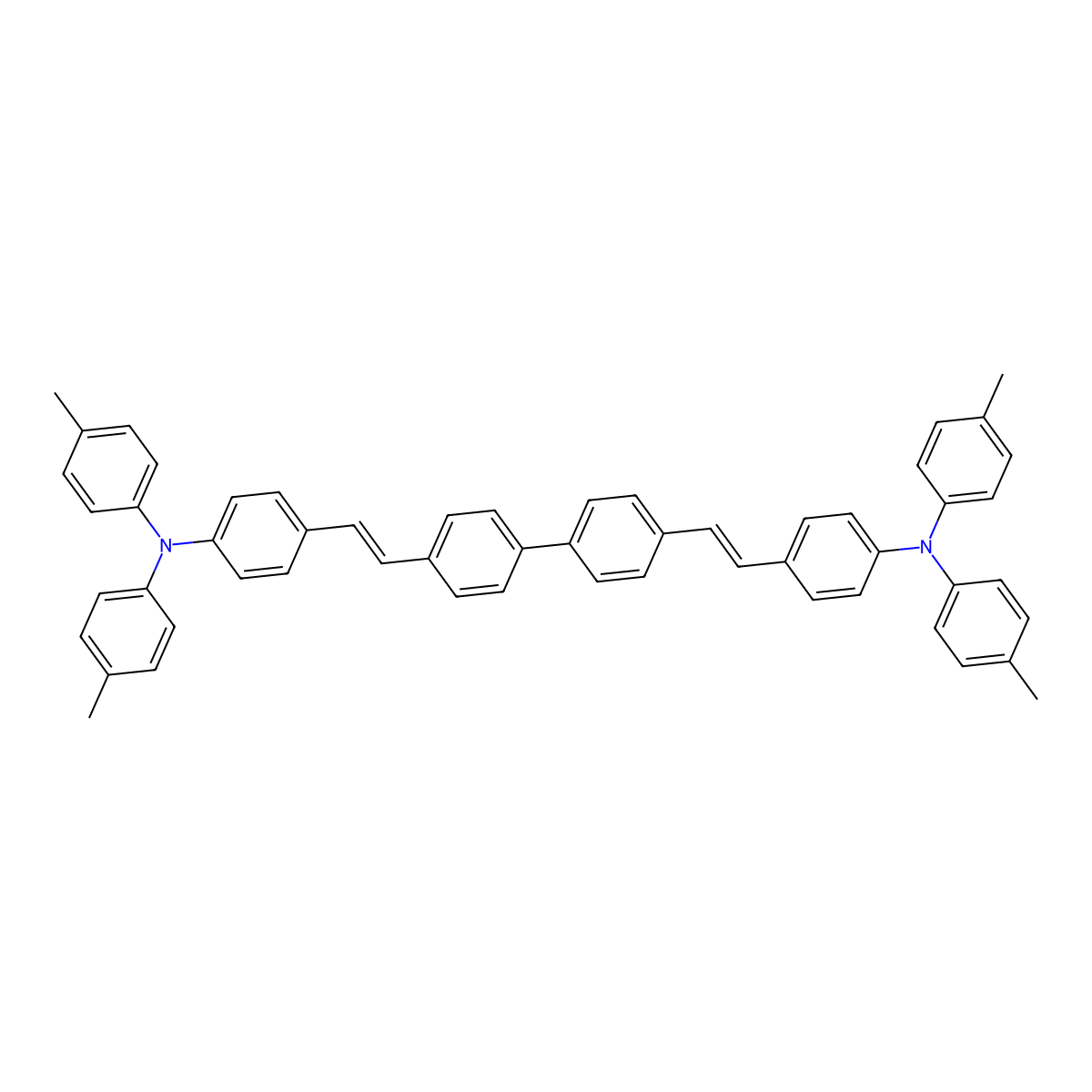 4,4'-Bis(4-(di-p-tolylamino)styryl)biphenyl molecular structure, CAS 119586-44-6