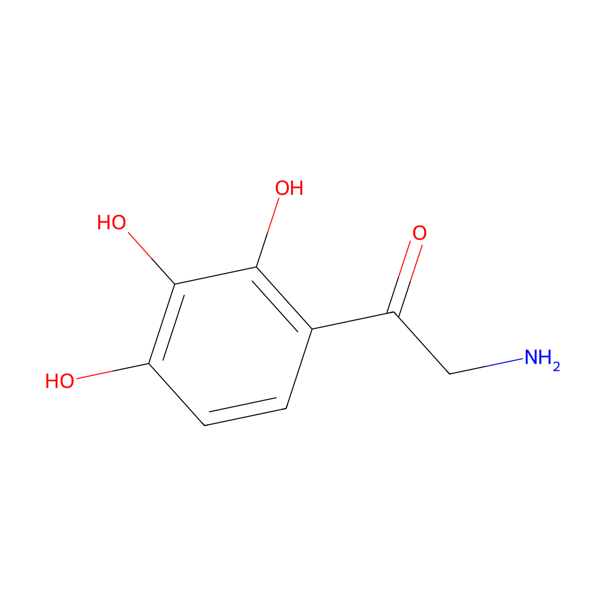2-Amino-1-(2,3,4-trihydroxyphenyl)ethan-1-one molecular structure, CAS 1195866-36-4