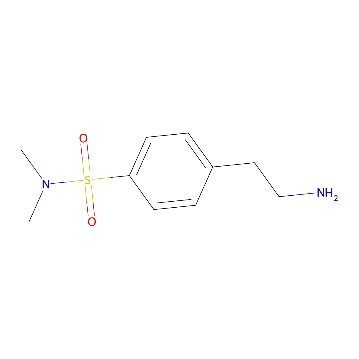 4-(2-aminoethyl)-N,N-dimethylbenzenesulfonamide molecular structure, CAS 119589-54-7