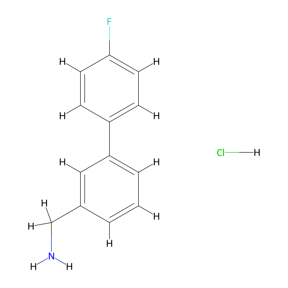 [3-(4-Fluorophenyl)phenyl]methylaminehcl molecular structure, CAS 1195901-44-0