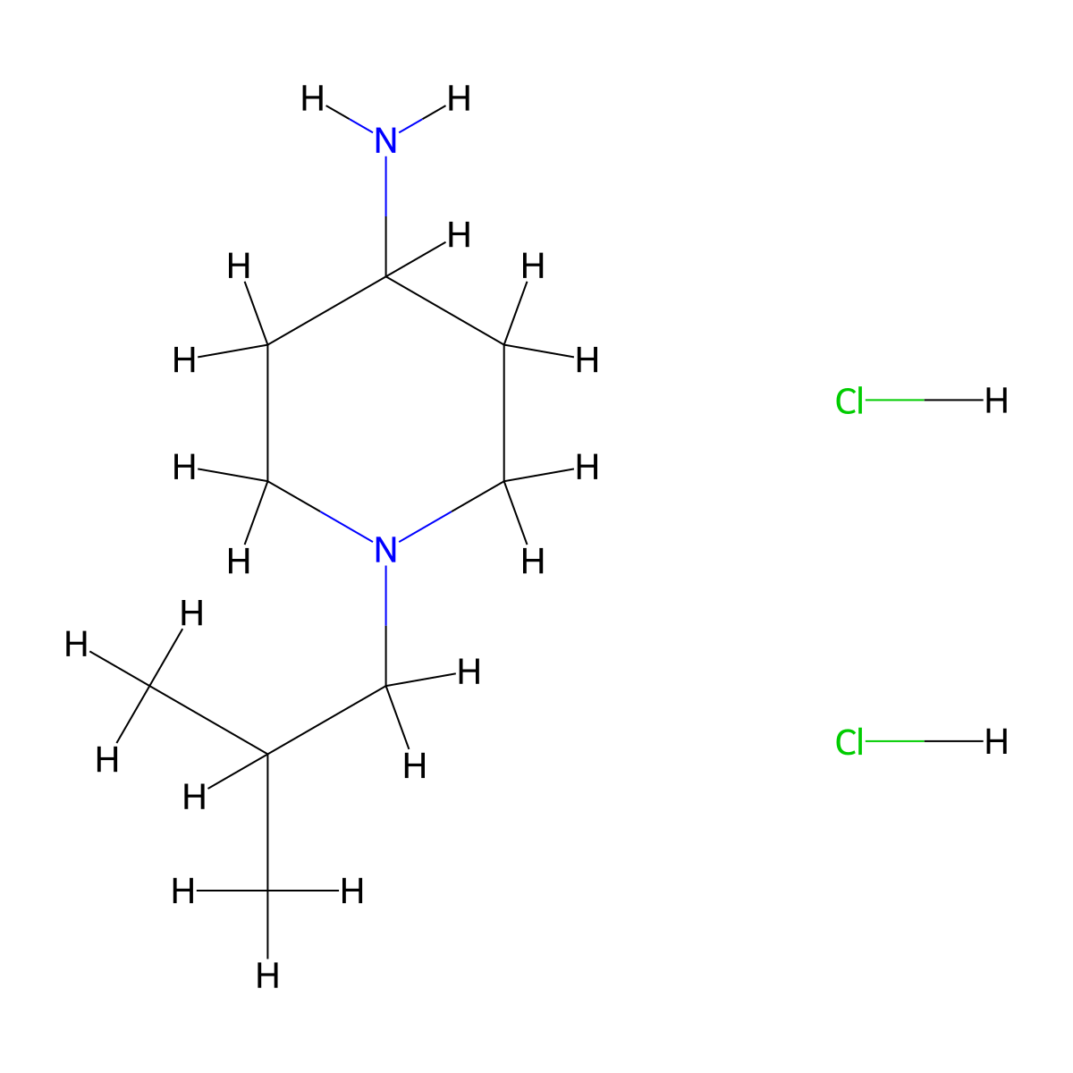 1-Isobutylpiperidin-4-amine dihydrochloride molecular structure, CAS 1195901-49-5