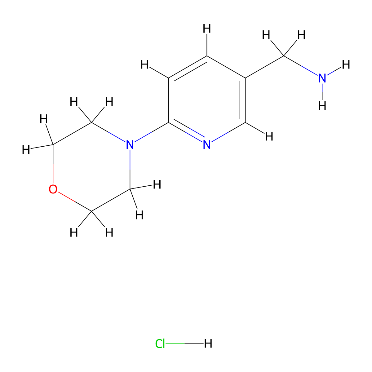 [6-(Morpholin-4-yl)pyridin-3-yl]methanamine hydrochloride molecular structure, CAS 1195901-58-6