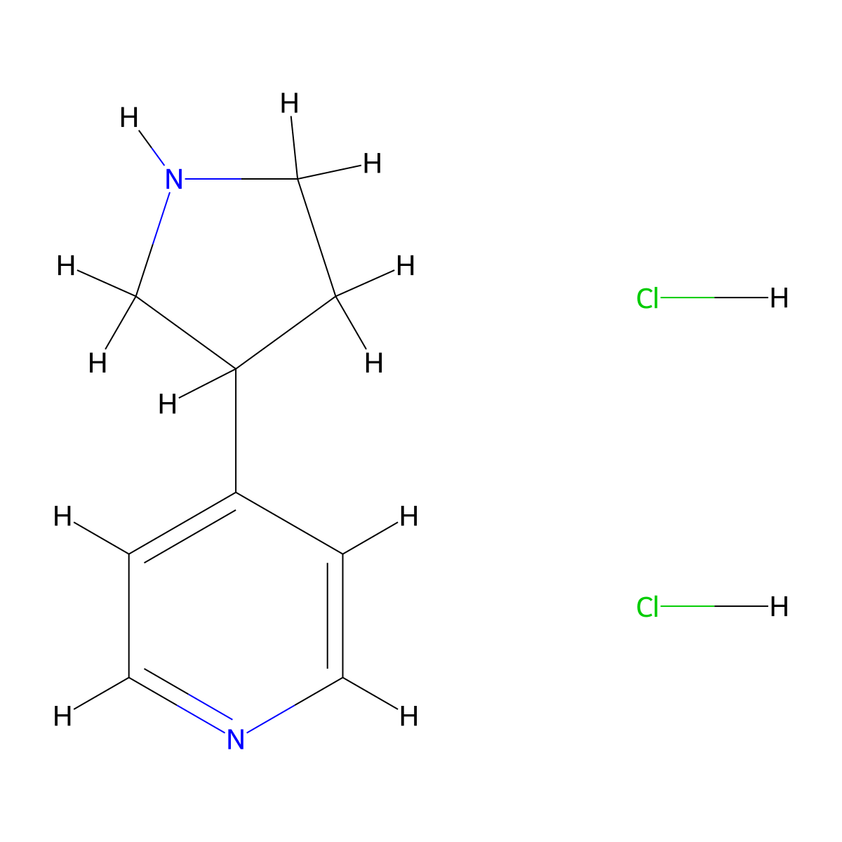 4-(Pyrrolidin-3-yl)pyridine dihydrochloride molecular structure, CAS 1195901-61-1