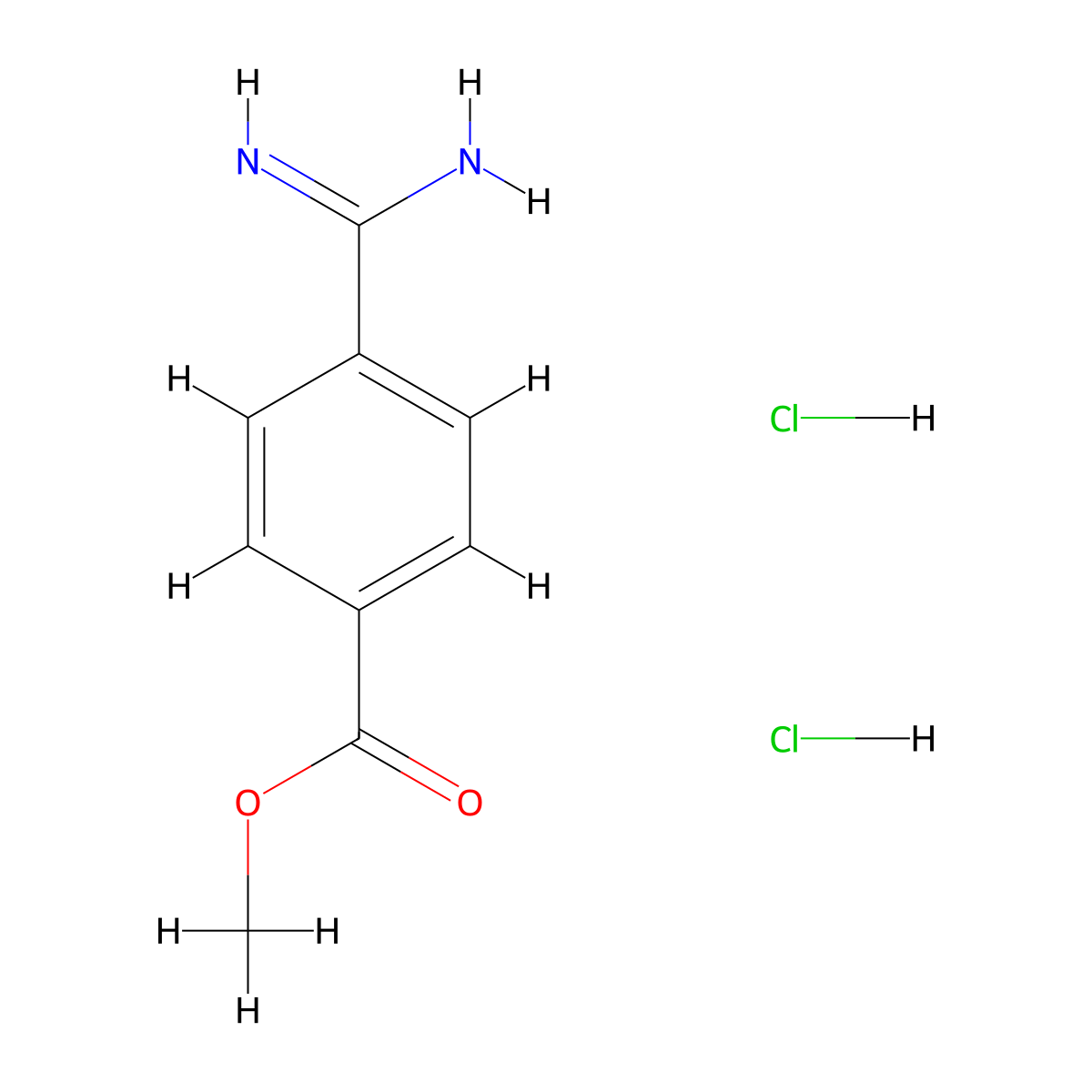 Methyl 4-carbamimidoylbenzoate dihydrochloride molecular structure, CAS 1195901-67-7