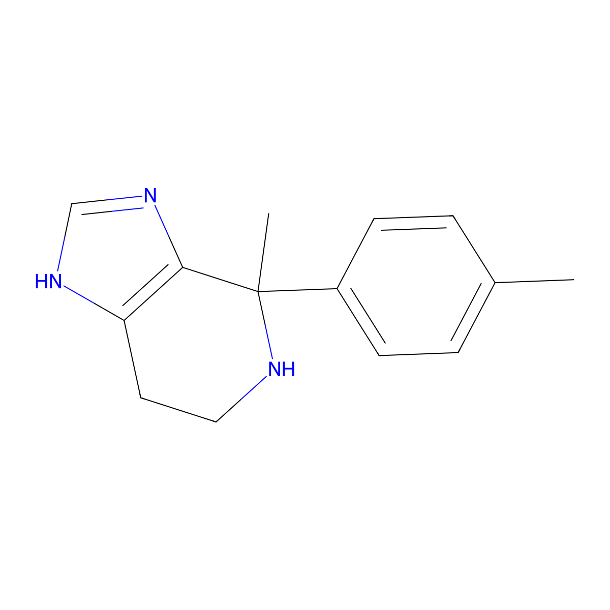 4-methyl-4-p-tolyl-4,5,6,7-tetrahydro-3H-imidazo[4,5-c]pyridine molecular structure, CAS 1195901-99-5