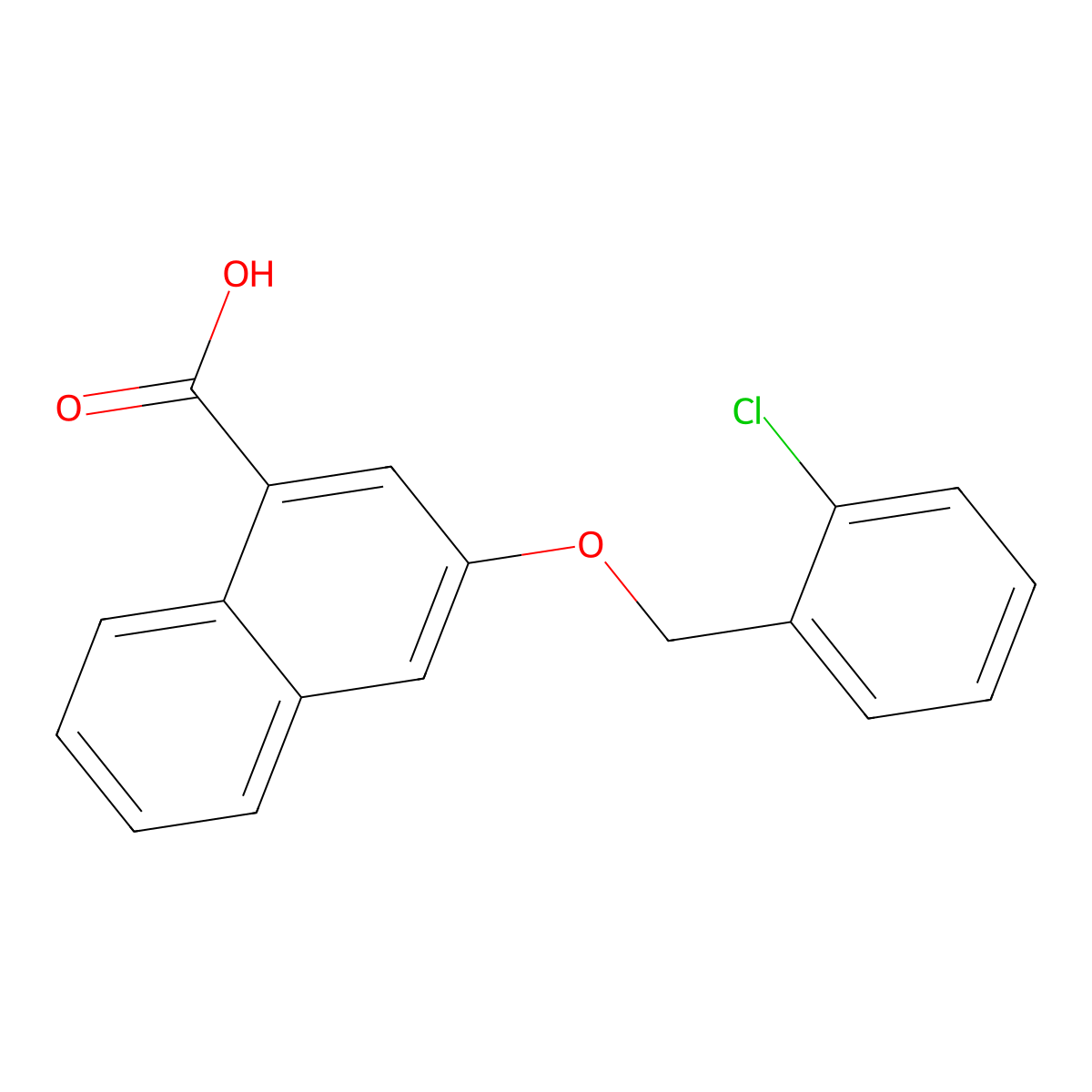 3-(2-Chlorobenzyloxy)naphthalene-1-carboxylic acid molecular structure, CAS 1195902-02-3