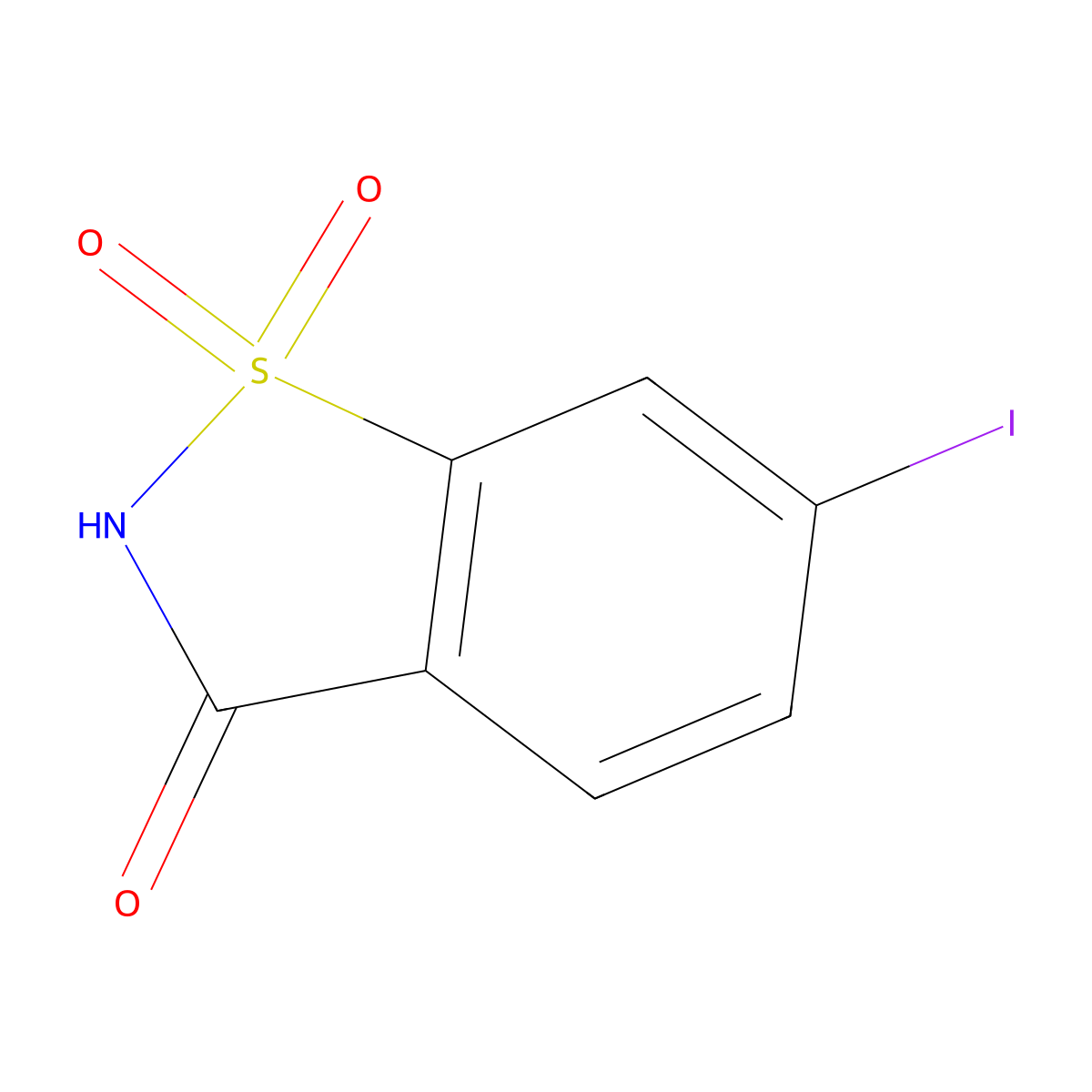 1,2-Benzisothiazol-3(2H)-one, 6-iodo-, 1,1-dioxide molecular structure, CAS 119591-34-3