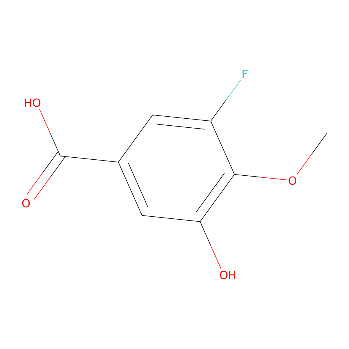 3-Fluoro-5-hydroxy-4-methoxybenzoic acid molecular structure, CAS 1195945-01-7