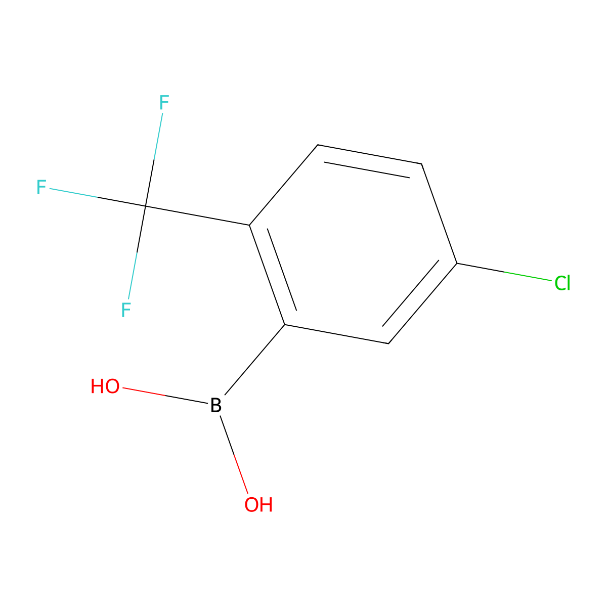 5-Chloro-2-(trifluoromethyl)phenylboronic acid molecular structure, CAS 1195945-67-5