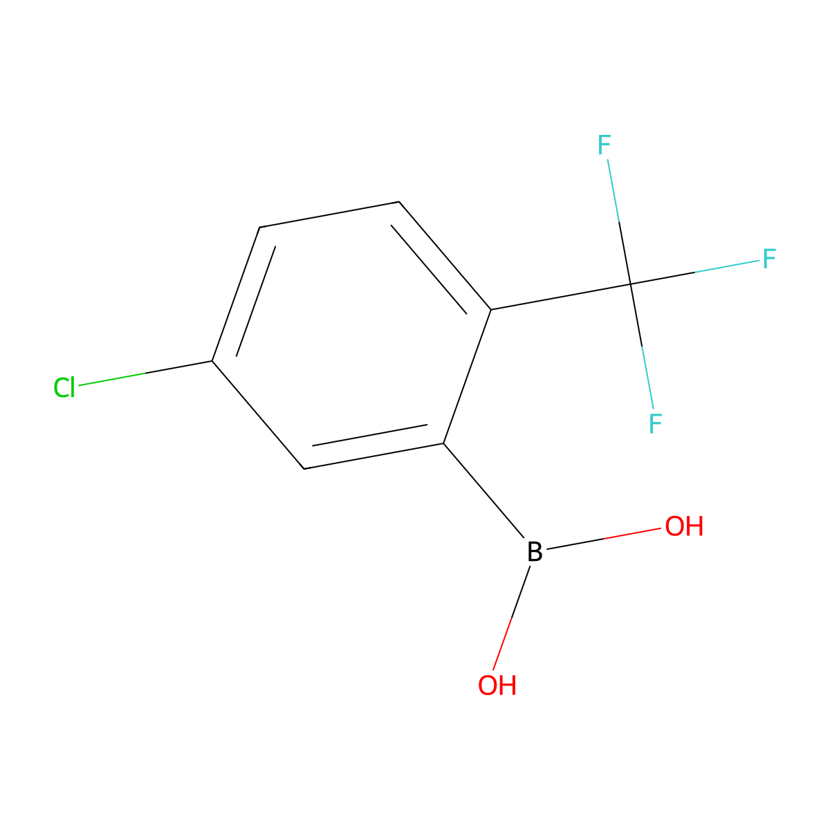 5-Chloro-2-(trifluoromethyl)phenylboronic acid molecular structure, CAS 1195945-67-5