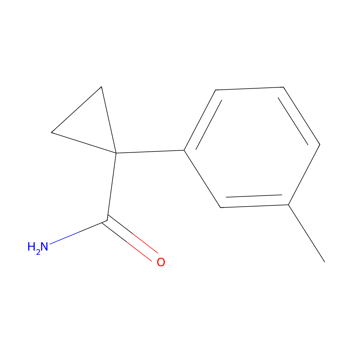 1-(3-Methylphenyl)cyclopropanecarboxamide molecular structure, CAS 1195945-69-7