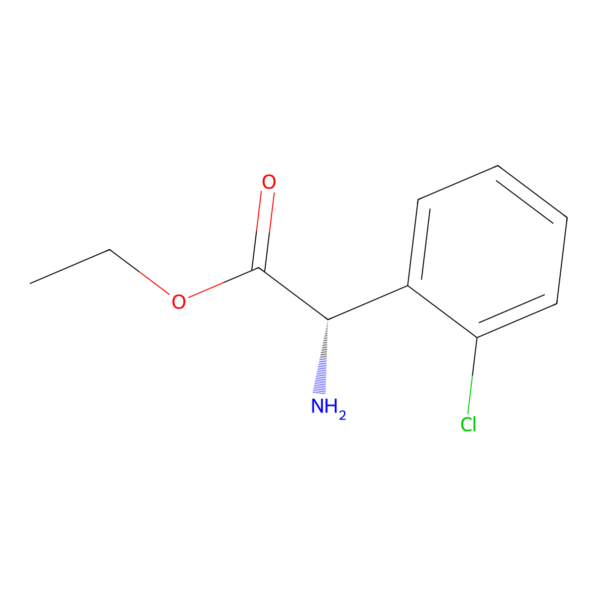 ethyl (2S)-2-amino-2-(2-chlorophenyl)acetate molecular structure, CAS 1195954-07-4